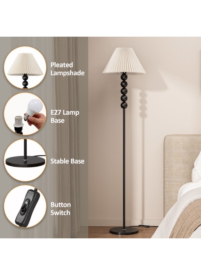 Castlery Vintage Pleated Floor Lamp with Remote Control, Dimmable Standing Lamp for Living Room, 3 Color Temperatures,Timer& Night Light Function, LED Tall Floor Light for Bedroom Home Decor - Image 2
