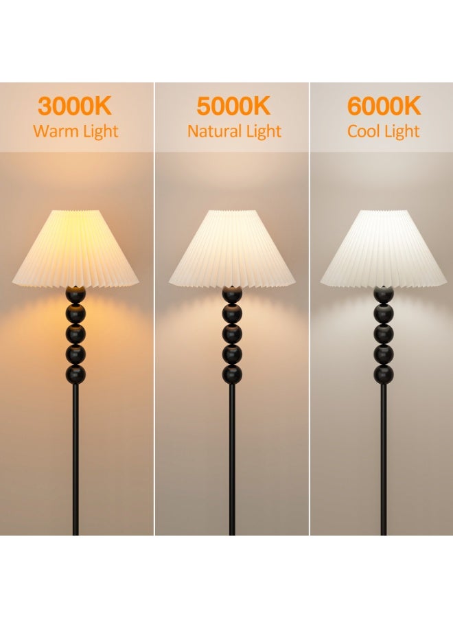 Castlery Vintage Pleated Floor Lamp with Remote Control, Dimmable Standing Lamp for Living Room, 3 Color Temperatures,Timer& Night Light Function, LED Tall Floor Light for Bedroom Home Decor - Image 4