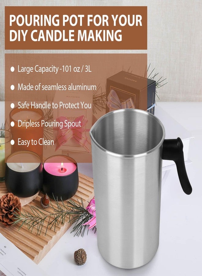 SAEUYVB Light Candle Making Pouring Pot, Holds for 4 pounds, Aluminum Wax Melting Pot with Heat-Resistant Handle and Dripless Pouring Spout for Candle Making，3L - Image 5