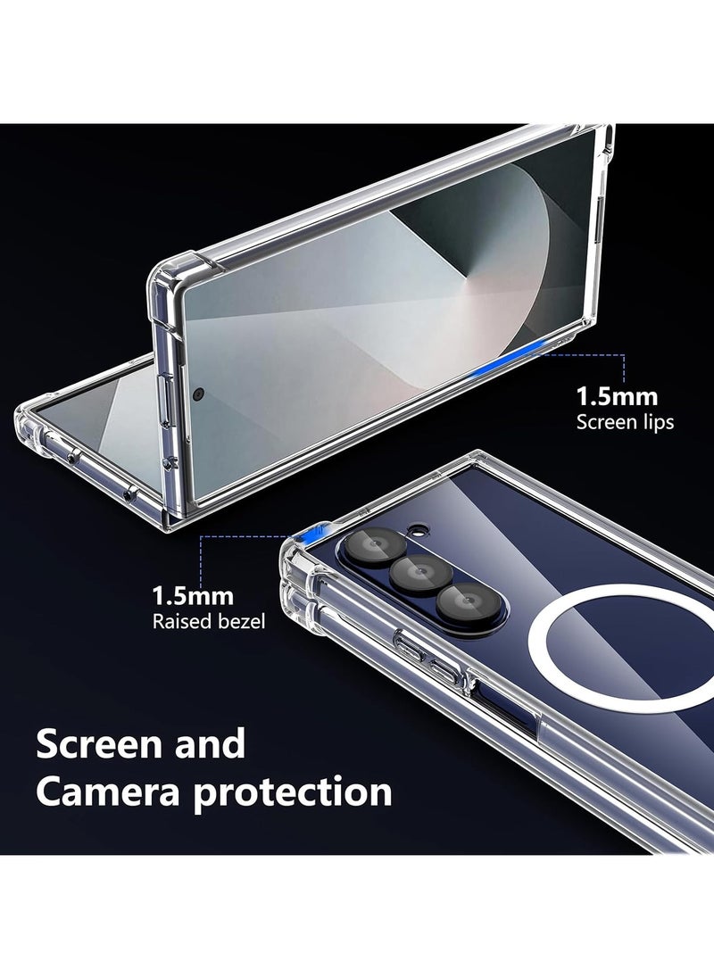 Generic - Case for Samsung Galaxy Z Fold 6 Clear Case, Compatible with Mag Safe Transparent Shockproof Protection Yellowing Resistant Magnetic Phone Case for Galaxy Z Fold 6 5G - Image 1