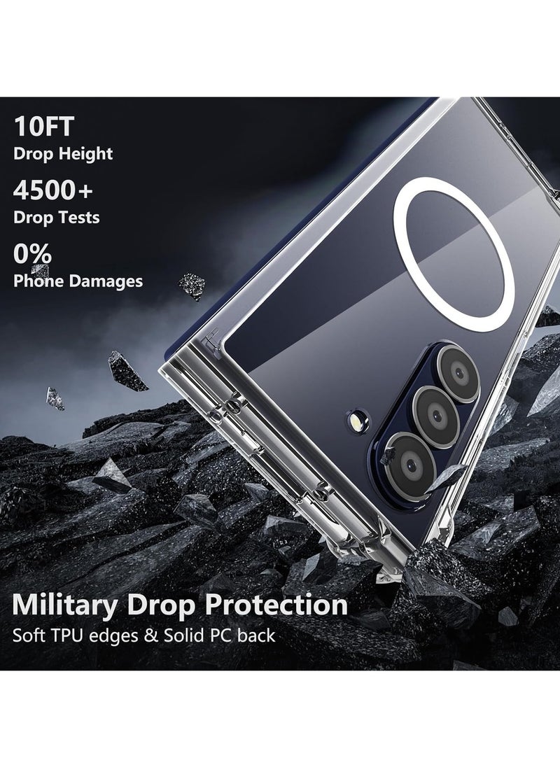 Generic - Case for Samsung Galaxy Z Fold 6 Clear Case, Compatible with Mag Safe Transparent Shockproof Protection Yellowing Resistant Magnetic Phone Case for Galaxy Z Fold 6 5G - Image 1