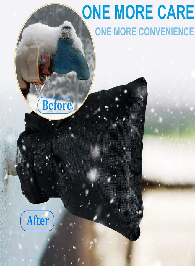 POROLIR Outdoor Faucet Covers for Winter Freeze Protection, Upgraded Thicken 8.5" H x 6.1" W Outside Garden Faucet Socks for Winter Waterproof Reusable Hose Bibs Insulated Spigot Cover, 2 Pack Black - Image 4