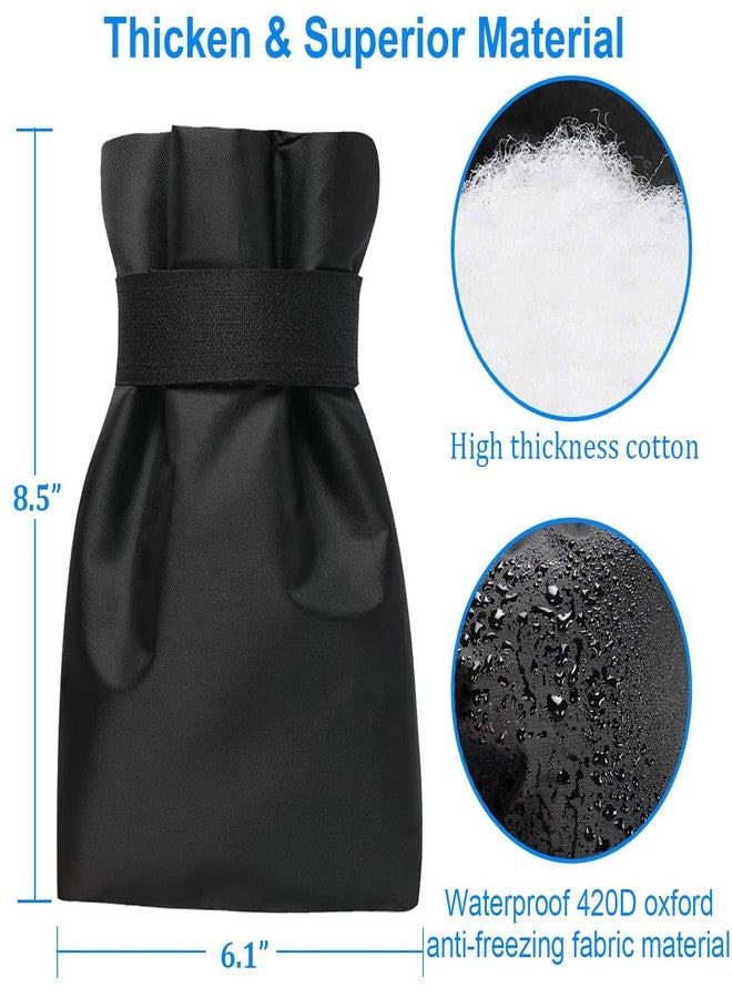POROLIR Outdoor Faucet Covers for Winter Freeze Protection, Upgraded Thicken 8.5" H x 6.1" W Outside Garden Faucet Socks for Winter Waterproof Reusable Hose Bibs Insulated Spigot Cover, 2 Pack Black - Image 3
