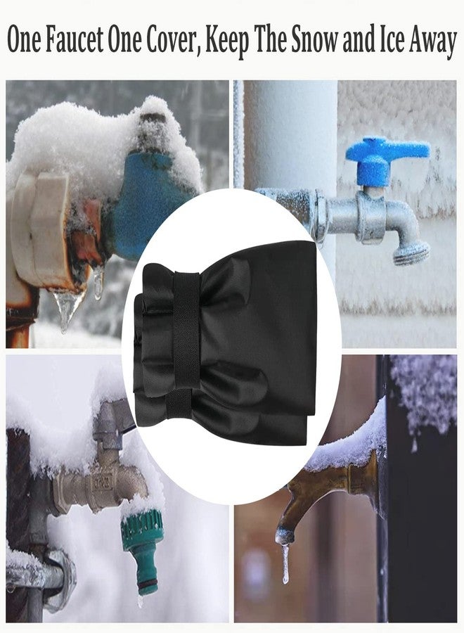 POROLIR Outdoor Faucet Covers for Winter Freeze Protection, Upgraded Thicken 8.5" H x 6.1" W Outside Garden Faucet Socks for Winter Waterproof Reusable Hose Bibs Insulated Spigot Cover, 2 Pack Black - Image 2