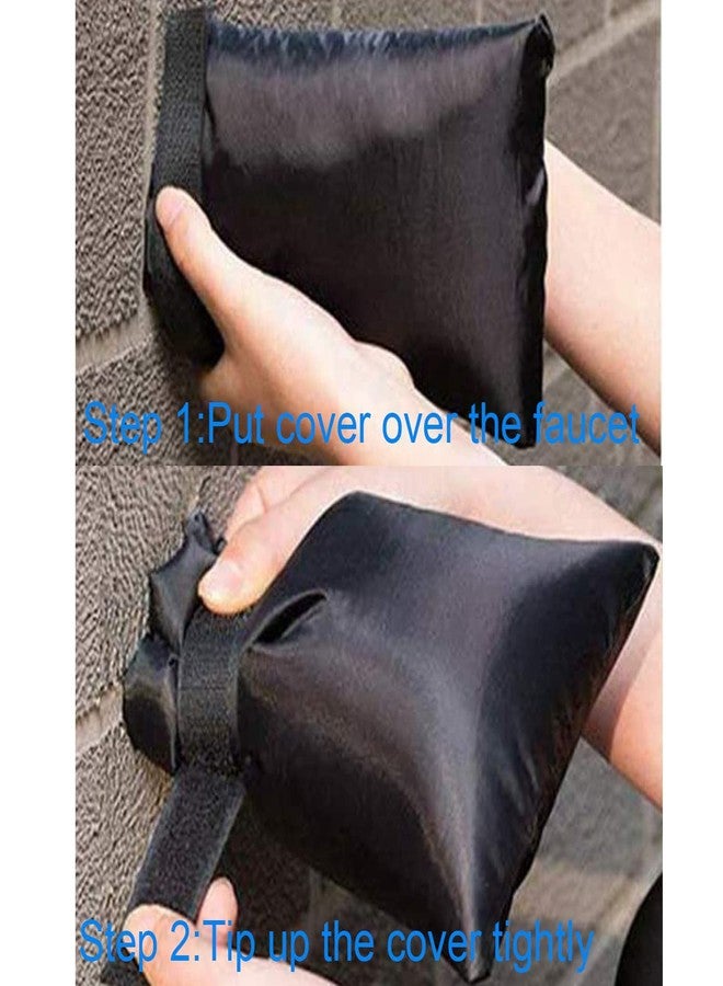 POROLIR Outdoor Faucet Covers for Winter Freeze Protection, Upgraded Thicken 8.5" H x 6.1" W Outside Garden Faucet Socks for Winter Waterproof Reusable Hose Bibs Insulated Spigot Cover, 2 Pack Black - Image 5