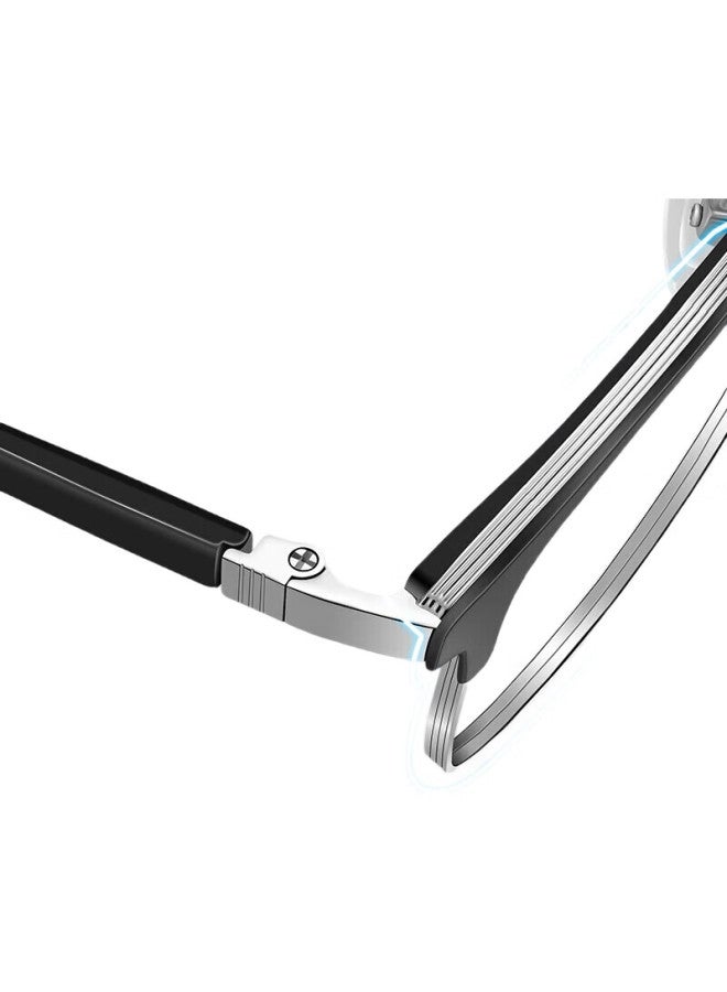 pulais Men'S Half-Frame Eyeglasses With Prescription For Myopia Blue Light Blocking Radiation Protection Eyeglass Frame 30006 [0 Degree] - Image 1