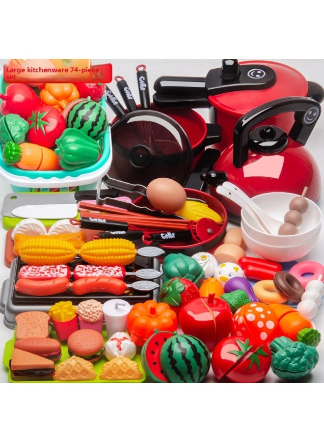 Children's Cross-Border Special Supply Of Children's Play House Kitchen Toy Set For Girls To Simulate Cooking, Frying And Cutting Fruits For Men And Women
