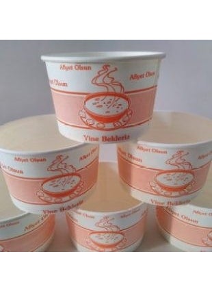 SAN Yellow Cardboard Soup Bowl+Lid 25pcs 