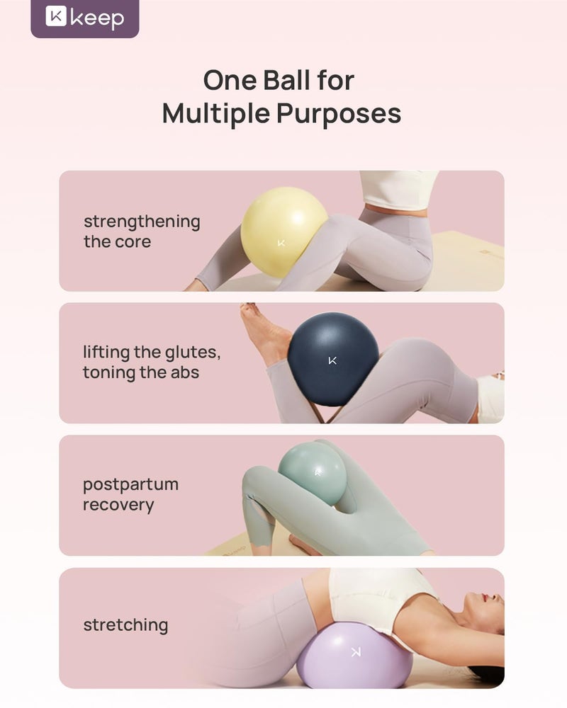 KEEP Pilates Ball Small- Balance Yoga Balls for Working Out, Fitness Ball for Core Strength and Physical Therapy, 25cm,Pale Green - Image 5