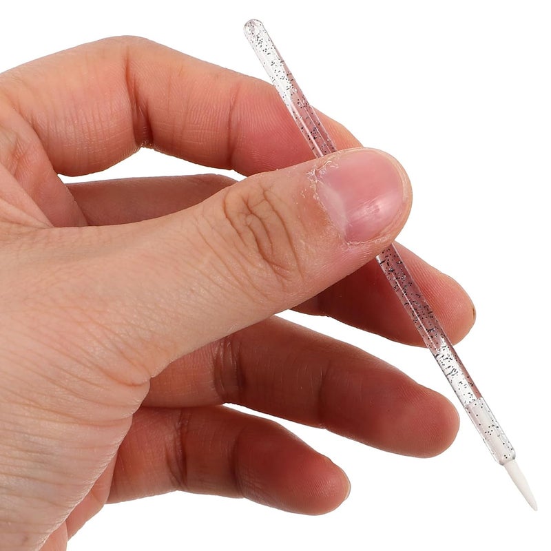 Disposable Fine Point Eyeliner Brush and Lip Brush Applicator with Crystal Handle, Black, Fiber Bristles for Precise Eye Makeup and Lip Gloss Application, Suitable for Professional - Image 3