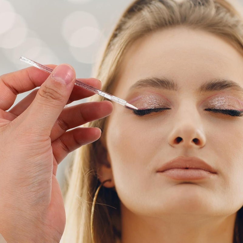 Disposable Fine Point Eyeliner Brush and Lip Brush Applicator with Crystal Handle, Black, Fiber Bristles for Precise Eye Makeup and Lip Gloss Application, Suitable for Professional - Image 4