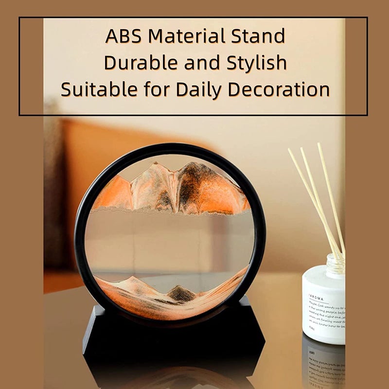 SAJAG Moving Sand Art Picture Glass Liquid Painting 3D Natural Landscape showpieces for Home Decor Antique Gifts for Kids Office Desktop Decoration Desk Table Decorative Items - Image 3