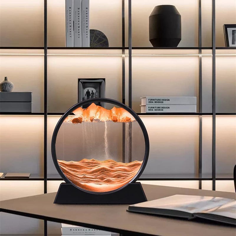 SAJAG Moving Sand Art Picture Glass Liquid Painting 3D Natural Landscape showpieces for Home Decor Antique Gifts for Kids Office Desktop Decoration Desk Table Decorative Items - Image 4