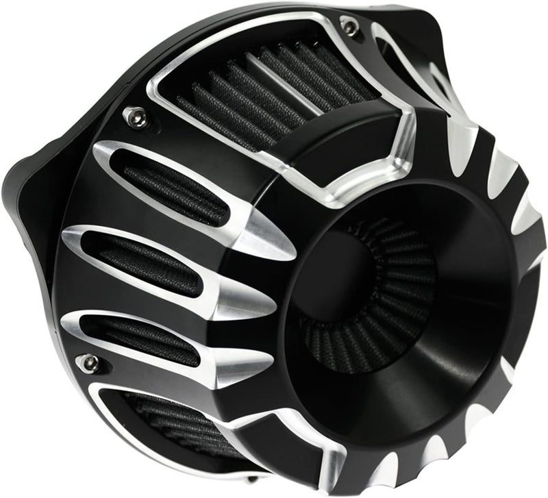 DEMULAX Motorcycle CNC Chrome Air Cleaner Intake Filter - Image 1