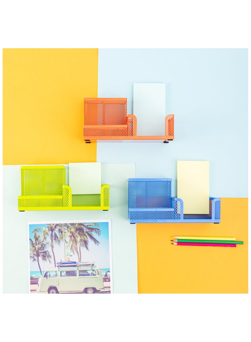 ديلي منظم مكتب E9154 - فولاذ شبكي متين، 80×80×90 ملم، 70 جرام، أزرق/أحمر/أخضر - Image 3