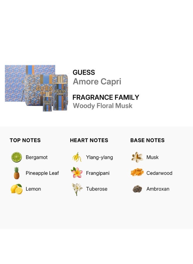 GUESS Unisex Amore Capri Gift Set Fragrances - Image 3