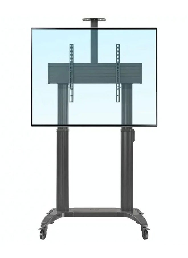 Skill Tech SH TW100 W Motorized Telescopic Height Adjustable Aluminum TV Stand for 75–110 Inch Screens, VESA 200x200 to 1000x600mm, Max Load 136.4kg – Heavy Duty Mobile TV Stand Black  - Image 1