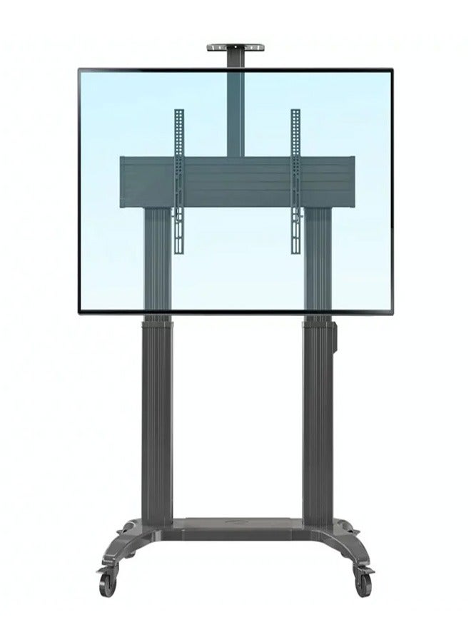 Skill Tech SH TW100 W Motorized Telescopic Height Adjustable Aluminum TV Stand for 75–110 Inch Screens, VESA 200x200 to 1000x600mm, Max Load 136.4kg – Heavy Duty Mobile TV Stand Black - Image 2