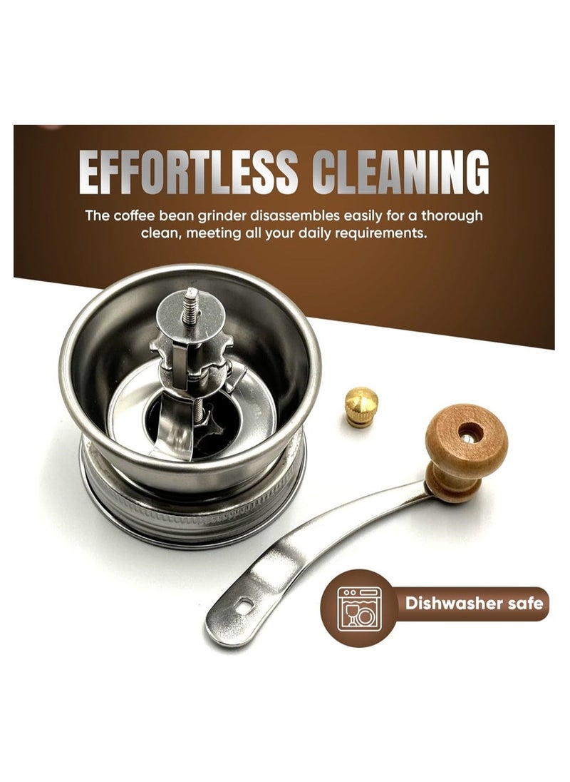 غطاء مطحنة القهوة من الفولاذ المقاوم للصدأ، أزونى لجرار الفم العادي، مطحنة يدوية بقضيب دوار للقهوة الطازجة، التخييم، باريستا المنزل، آلية سيراميكية مقاومة للصدأ - Image 5