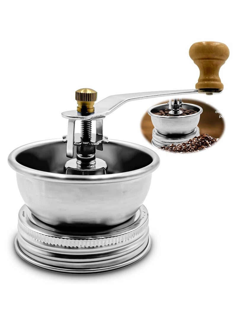 غطاء مطحنة القهوة من الفولاذ المقاوم للصدأ، أزونى لجرار الفم العادي، مطحنة يدوية بقضيب دوار للقهوة الطازجة، التخييم، باريستا المنزل، آلية سيراميكية مقاومة للصدأ - Image 1