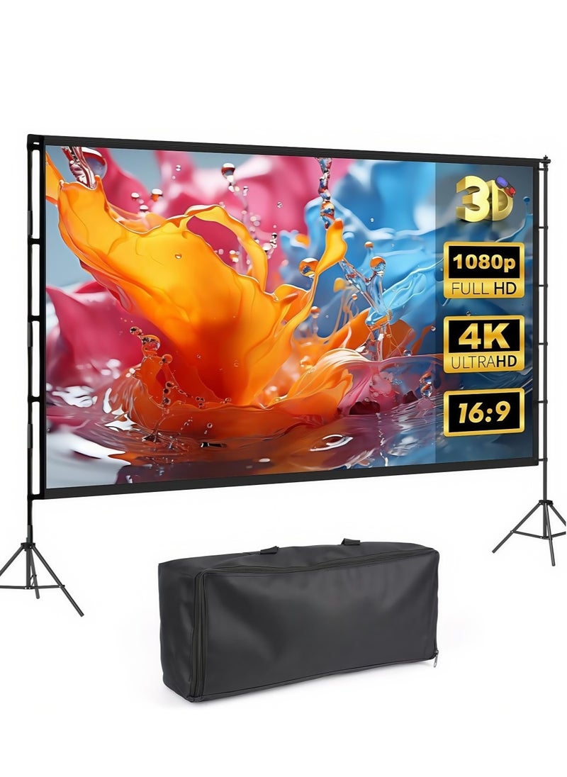 FlashHawk 100 inch 16:9 Outdoor and Indoor Portable Projector Screen with 2M High Tripod Stands  - Image 1