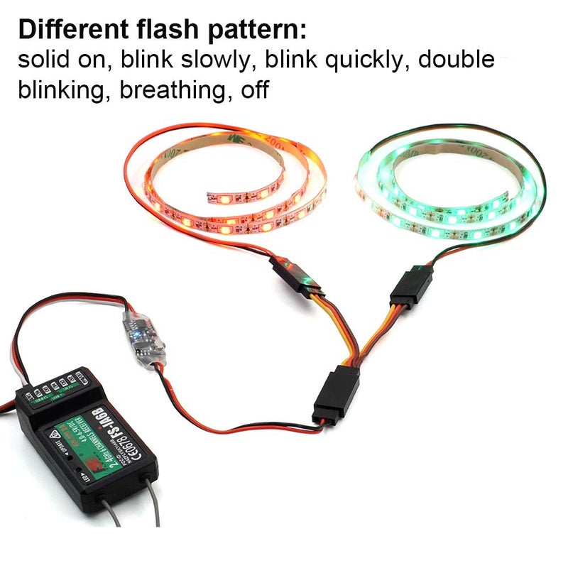 elechawk Remote Controlled LED Light Strip for RC Fixed Wing Airplane Flying Wing Plane AR Wing Drone Model Car Truck - Image 4