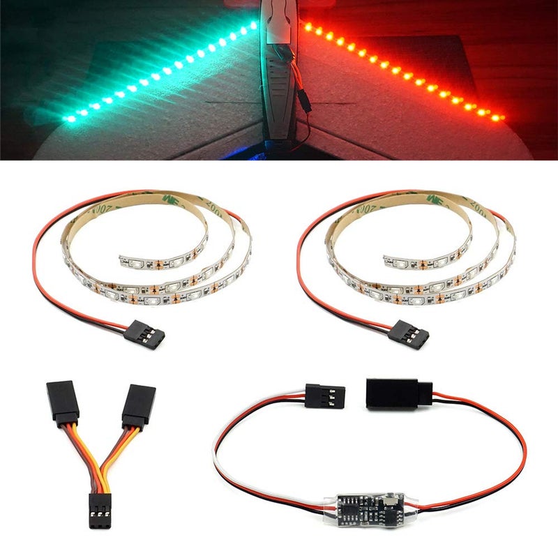 elechawk Remote Controlled LED Light Strip for RC Fixed Wing Airplane Flying Wing Plane AR Wing Drone Model Car Truck - Image 1