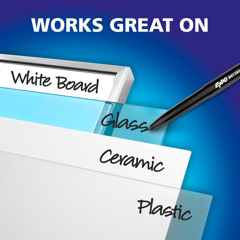 EXPO Wet Erase Markers, Semi-Permanent, Assorted Colors, Fine Tip, 8 Count - For Writing on Glass, Whiteboards, Mirrors, Calendar, Labeling, Organizing - Image 5