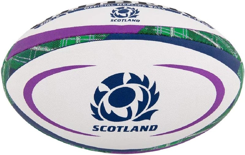 Scotland Replica Supporter Tartan Rugby Union Ball White - Mini