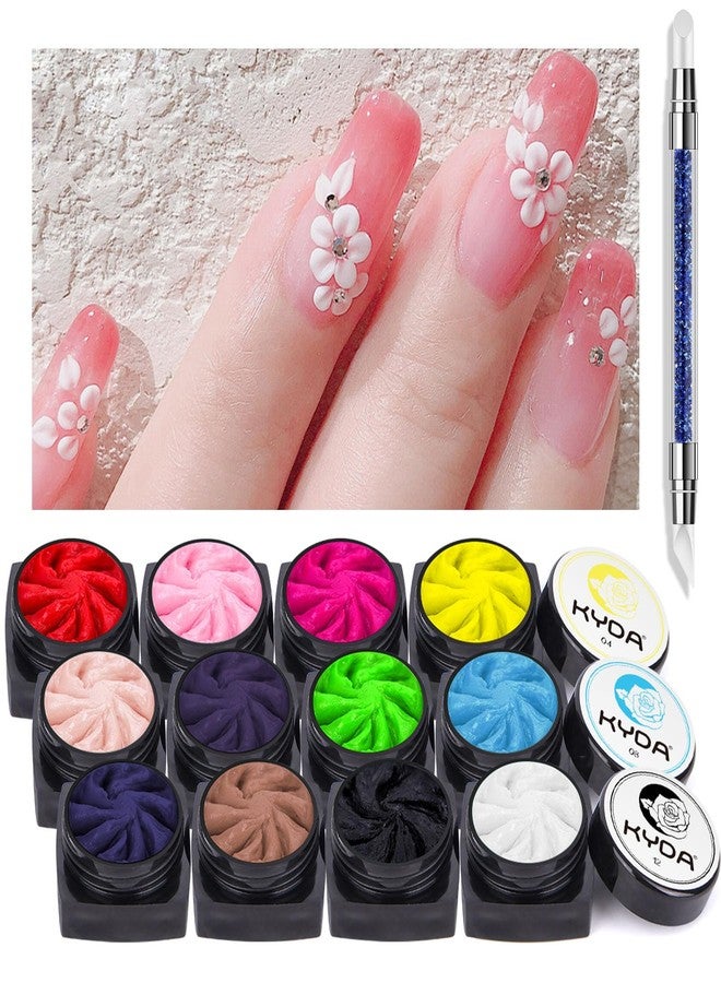 Ownest 12 Colors Sculpture Painting Nail Gel Set,3D Nail Carved Gel Sculpture Creative Painting Glue Soak Off UV,with 1 Carved Painting Pen - Image 1