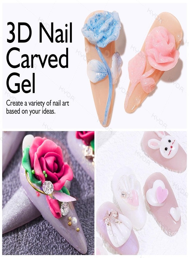 Ownest 12 Colors Sculpture Painting Nail Gel Set,3D Nail Carved Gel Sculpture Creative Painting Glue Soak Off UV,with 1 Carved Painting Pen - Image 5