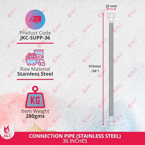 JKC 304 Grade Stainless Steel Connection Pipe | Durable Geyser Connection Pipe Set | Ideal Connection Pipe for Geyser | Reliable Geyser Pipe Set | Silver (36-INCH) - Image 2