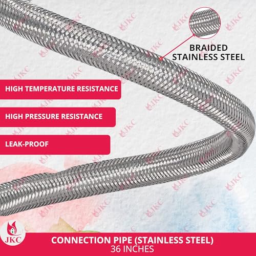 JKC 304 Grade Stainless Steel Connection Pipe | Durable Geyser Connection Pipe Set | Ideal Connection Pipe for Geyser | Reliable Geyser Pipe Set | Silver (36-INCH) - Image 4