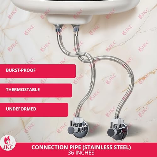 JKC 304 Grade Stainless Steel Connection Pipe | Durable Geyser Connection Pipe Set | Ideal Connection Pipe for Geyser | Reliable Geyser Pipe Set | Silver (36-INCH) - Image 5