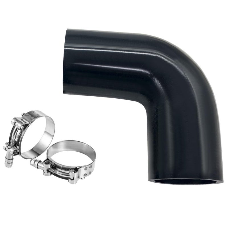 YSIL 225 90 Degree Elbow Coupler Silicone Hose 4Ply Reinforced Turbo Intercooler Intake Piping with TBolt Clamps 5MM Thickness - Image 3
