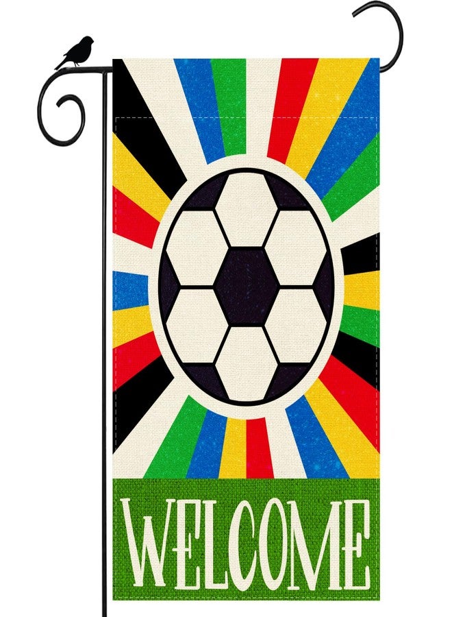 ZAEW Welcome Soccer World Cup Garden Flag 12x18 Inch Double Sided Small Mini Yard Flag Outdoor Outside for Holiday Game Day Soccer Party Decoration - Image 1