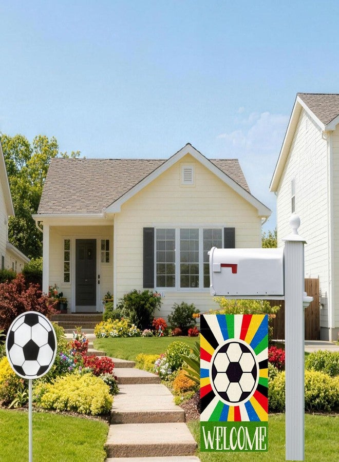 ZAEW Welcome Soccer World Cup Garden Flag 12x18 Inch Double Sided Small Mini Yard Flag Outdoor Outside for Holiday Game Day Soccer Party Decoration - Image 4