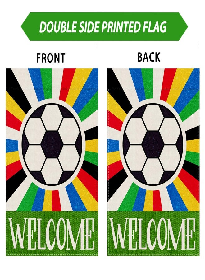 ZAEW Welcome Soccer World Cup Garden Flag 12x18 Inch Double Sided Small Mini Yard Flag Outdoor Outside for Holiday Game Day Soccer Party Decoration - Image 5