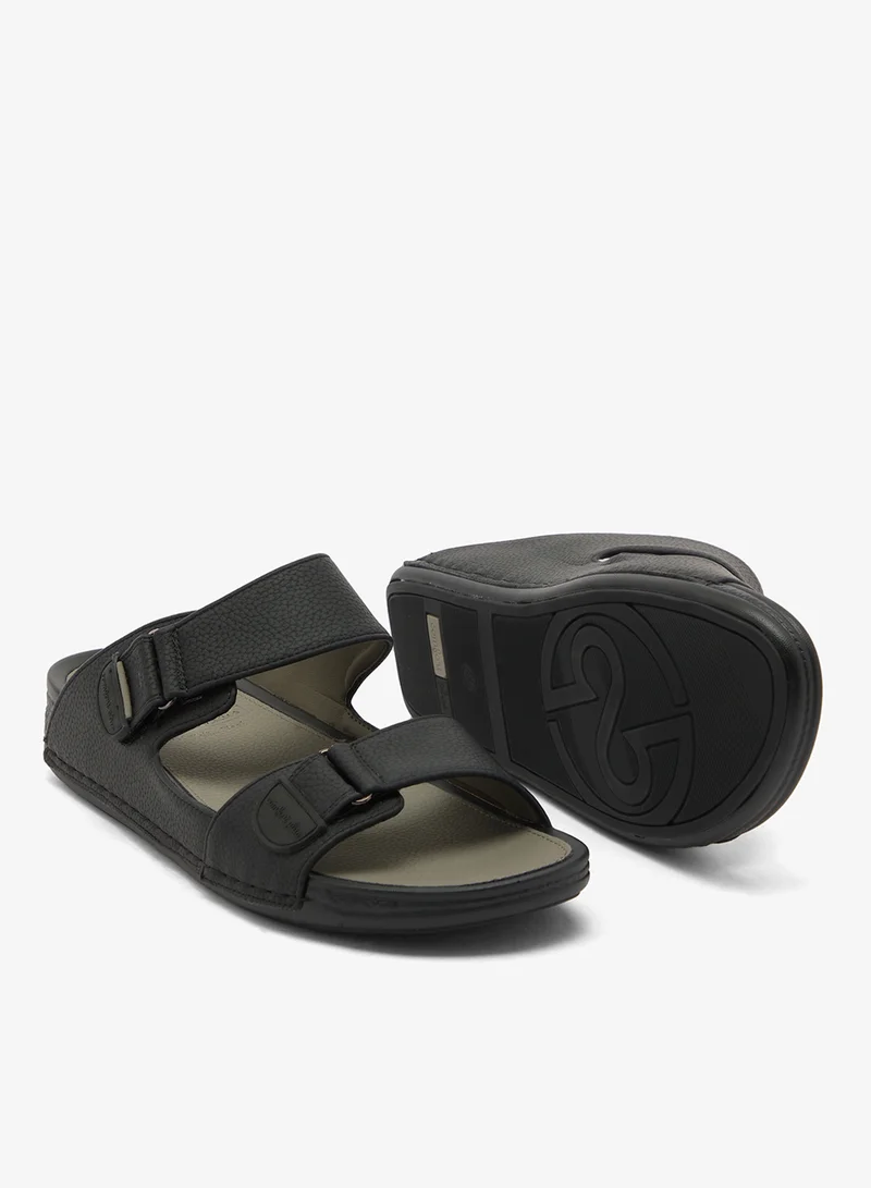 Comfort Plus BLACK Velcro Strap Comfort Arabian Sandals for Men | Best Price UAE