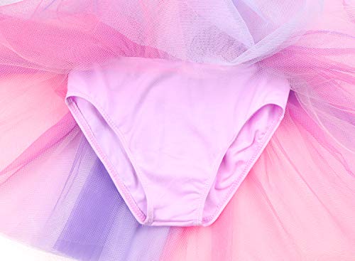 EQSJIU Unicorn Ballet Leotards with Tutu for Girls Toddlers Dance Cotton Tulle Skirts Dress 7-8 Years Purple Unicorn - Image 4