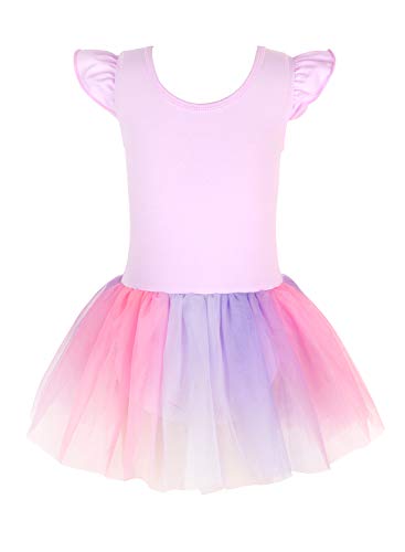 EQSJIU Unicorn Ballet Leotards with Tutu for Girls Toddlers Dance Cotton Tulle Skirts Dress 7-8 Years Purple Unicorn - Image 3