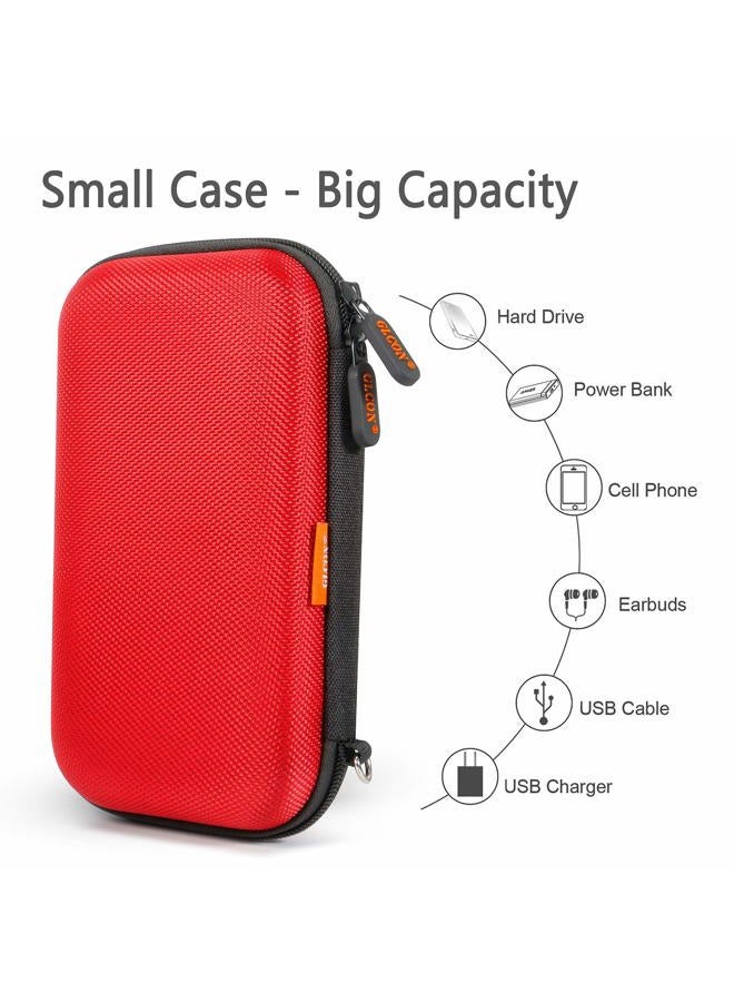 GLCON External Hard Drive Case - Shockproof EVA Carrying Case for WD My Passport Element Seagate Expansion Backup Toshiba 1TB 2TB 4TB (Red) - Image 3
