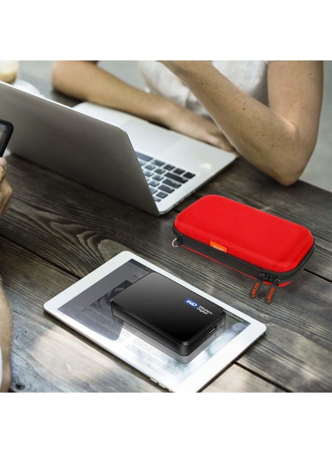 GLCON External Hard Drive Case - Shockproof EVA Carrying Case for WD My Passport Element Seagate Expansion Backup Toshiba 1TB 2TB 4TB (Red) - Image 2
