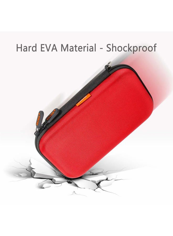 GLCON External Hard Drive Case - Shockproof EVA Carrying Case for WD My Passport Element Seagate Expansion Backup Toshiba 1TB 2TB 4TB (Red) - Image 4