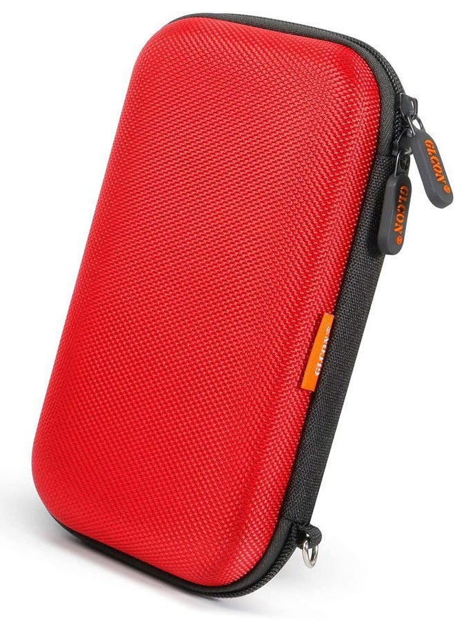 GLCON External Hard Drive Case - Shockproof EVA Carrying Case for WD My Passport Element Seagate Expansion Backup Toshiba 1TB 2TB 4TB (Red) - Image 1