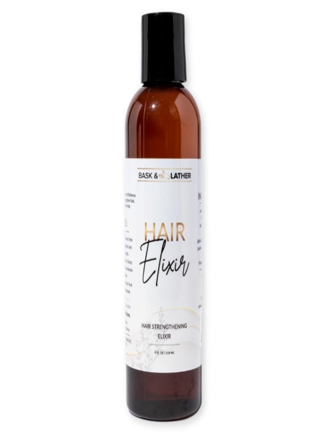BASK & LATHER Elixir Hair Strengthening Oil, Jamaican Black Castor Oil, For Volume, Thickness, Detangle, De Frizz, Conditions New Hair Growth, 4 fl oz - Image 1