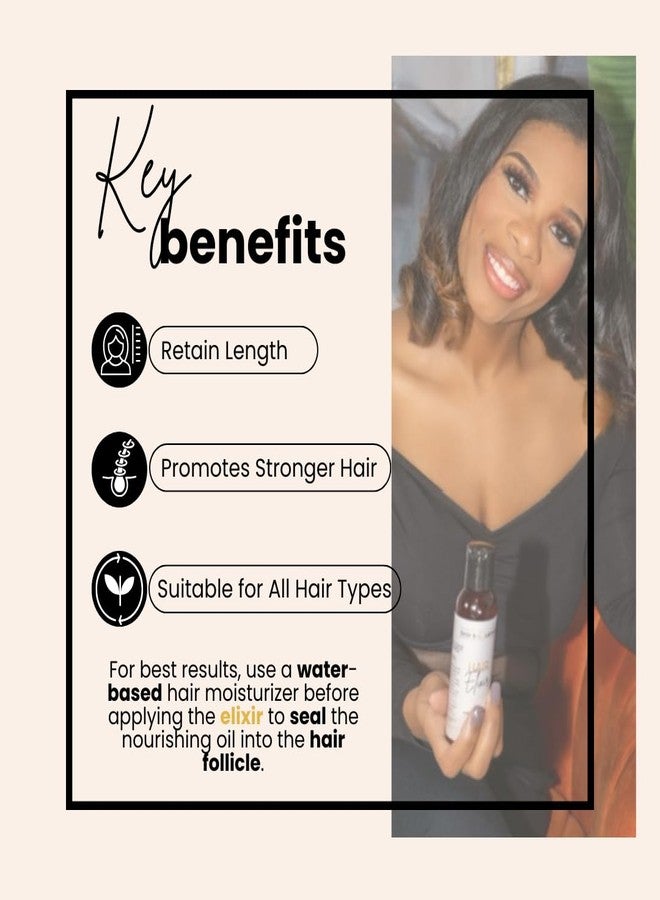 BASK & LATHER Elixir Hair Strengthening Oil, Jamaican Black Castor Oil, For Volume, Thickness, Detangle, De Frizz, Conditions New Hair Growth, 4 fl oz - Image 3