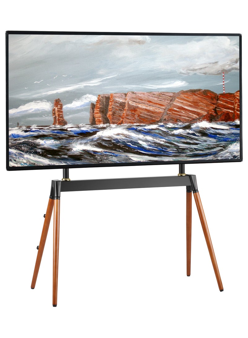 Fydeamer Fydeamer Easel TV Stand for 55–86 Inch TVs – Modern Tripod TV Stand with 4 Legs, Suitable for LED, LCD & OLED, Height Adjustable – Ideal for Bedroom, Living Room, or Studio – Black - Image 1