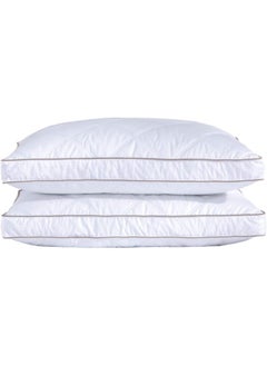 puredown puredown® Soft Goose Feather Pillows for Sleeping, Pillow 100% Cotton Pillow Cover King Set of 2  - Image 1