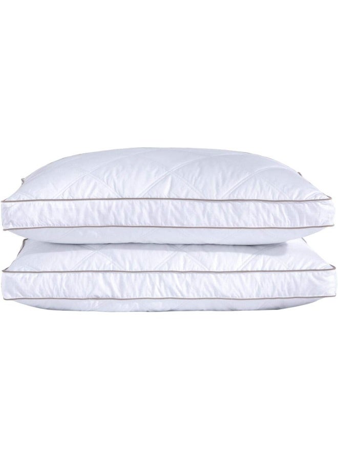puredown puredown® Soft Goose Feather Pillows for Sleeping, Pillow 100% Cotton Pillow Cover King Set of 2  - Image 1